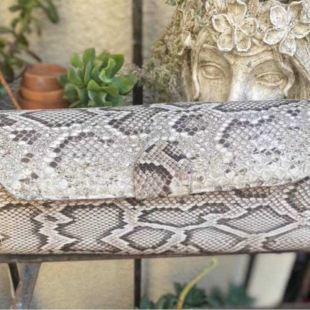 Elegant Snake Print Clutch